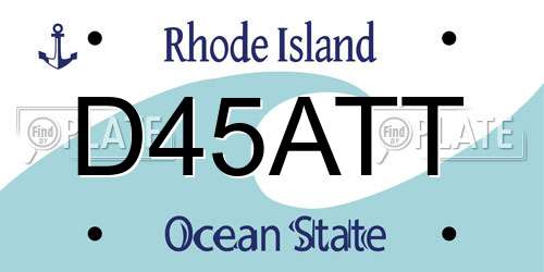D45ATT Rhode Island License Plate