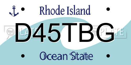 D45TBG Rhode Island License Plate