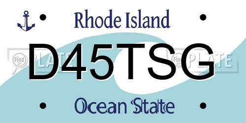 D45TSG Rhode Island License Plate