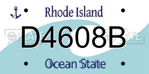 D4608B Rhode Island License Plate