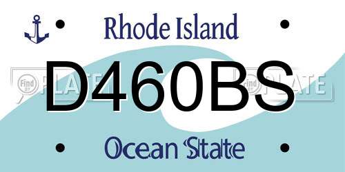 D460BS Rhode Island License Plate
