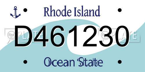 D461230 Rhode Island License Plate