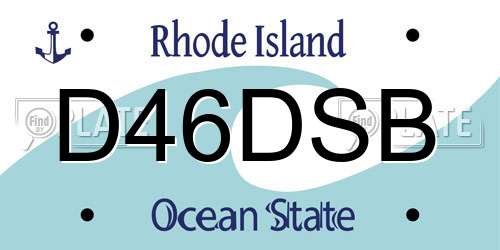 D46DSB Rhode Island License Plate
