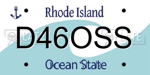 D46OSS Rhode Island License Plate