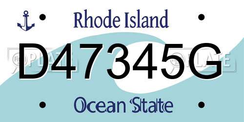D47345G Rhode Island License Plate
