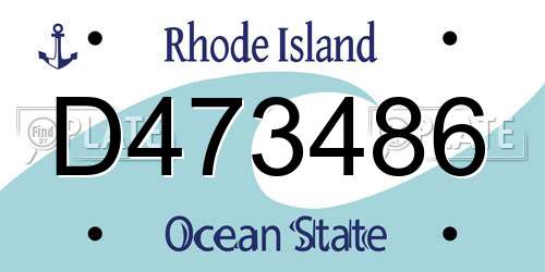 D473486 Rhode Island License Plate