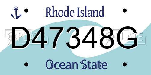 D47348G Rhode Island License Plate