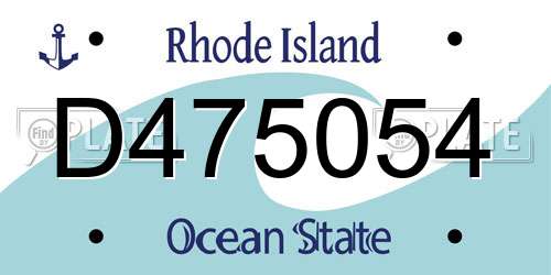 D475054 Rhode Island License Plate