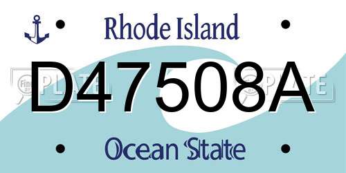 D47508A Rhode Island License Plate