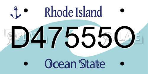 D47555O Rhode Island License Plate