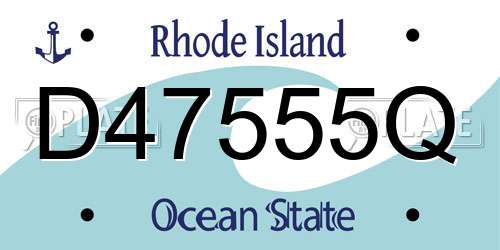 D47555Q Rhode Island License Plate