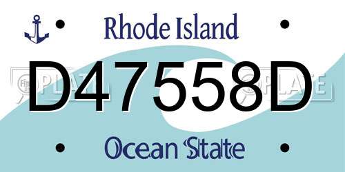 D47558D Rhode Island License Plate