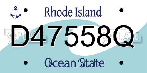 D47558Q Rhode Island License Plate