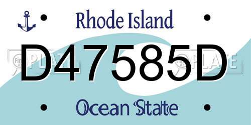 D47585D Rhode Island License Plate
