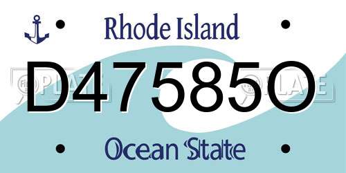 D47585O Rhode Island License Plate