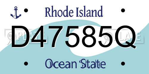 D47585Q Rhode Island License Plate