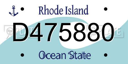 D475880 Rhode Island License Plate