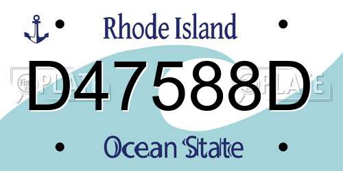 D47588D Rhode Island License Plate