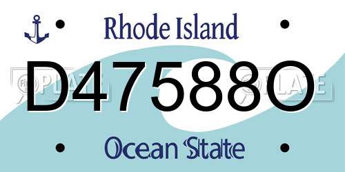 D47588O Rhode Island License Plate