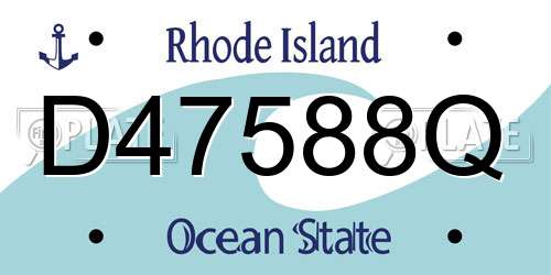 D47588Q Rhode Island License Plate