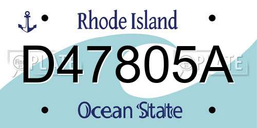 D47805A Rhode Island License Plate