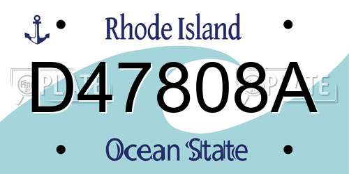 D47808A Rhode Island License Plate