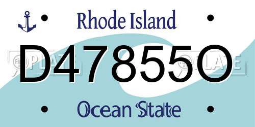 D47855O Rhode Island License Plate