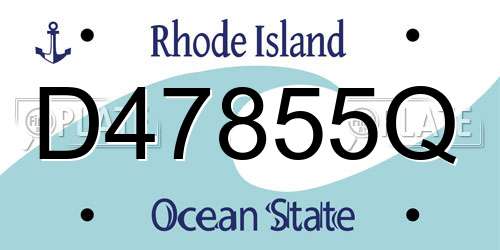 D47855Q Rhode Island License Plate