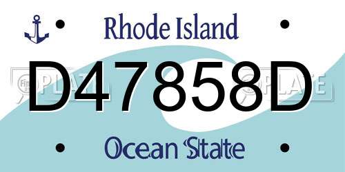 D47858D Rhode Island License Plate