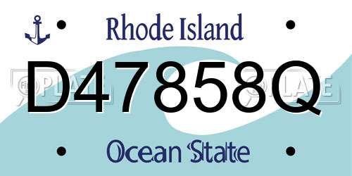 D47858Q Rhode Island License Plate