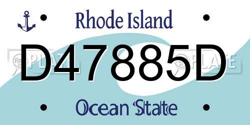 D47885D Rhode Island License Plate