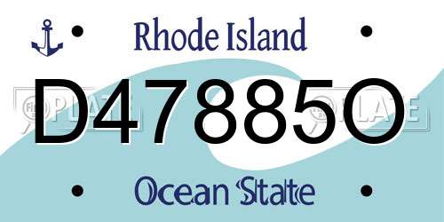 D47885O Rhode Island License Plate