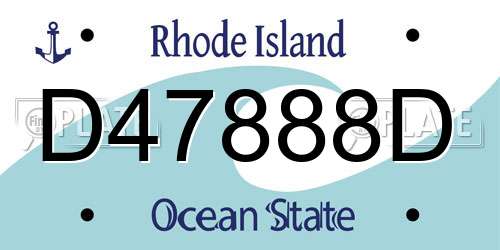D47888D Rhode Island License Plate