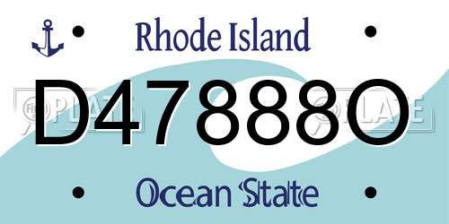 D47888O Rhode Island License Plate