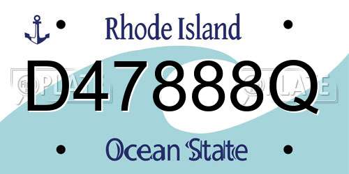 D47888Q Rhode Island License Plate