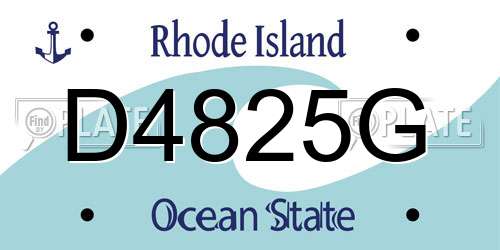 D4825G Rhode Island License Plate