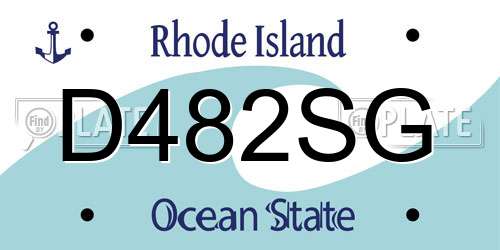 D482SG Rhode Island License Plate