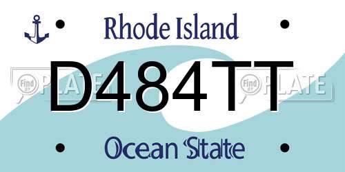 D484TT Rhode Island License Plate