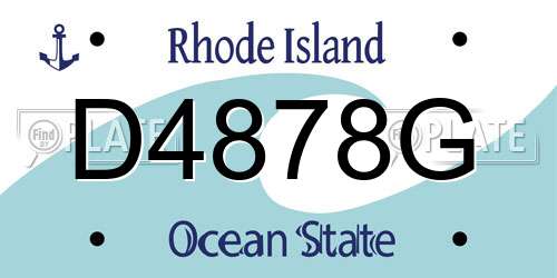 D4878G Rhode Island License Plate