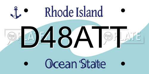 D48ATT Rhode Island License Plate