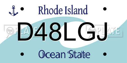 D48LGJ Rhode Island License Plate