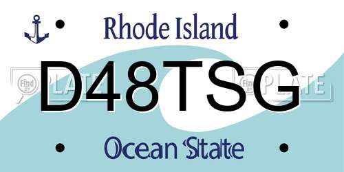 D48TSG Rhode Island License Plate