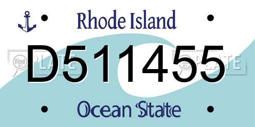 D511455 Rhode Island License Plate