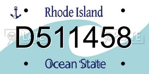 D511458 Rhode Island License Plate