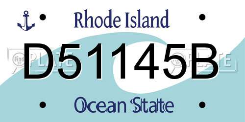 D51145B Rhode Island License Plate