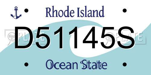 D51145S Rhode Island License Plate
