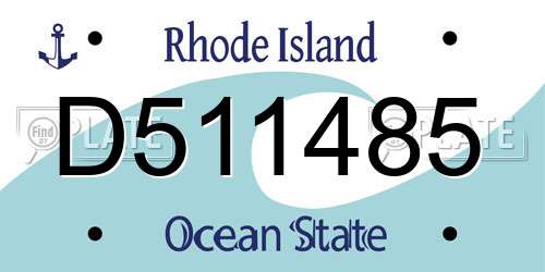 D511485 Rhode Island License Plate