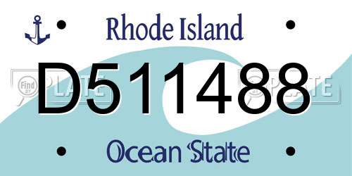 D511488 Rhode Island License Plate