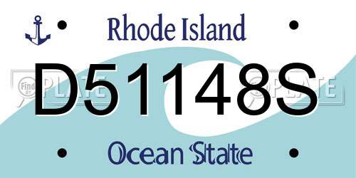 D51148S Rhode Island License Plate