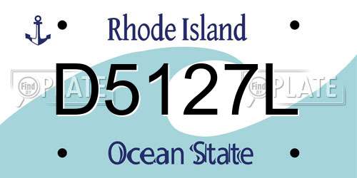 D5127L Rhode Island License Plate
